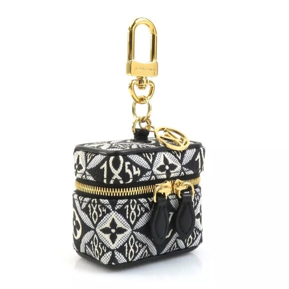 Auth LOUIS VUITTON Porte Cles Vanity Charm Black/White/Gold - Picture 1 of 10